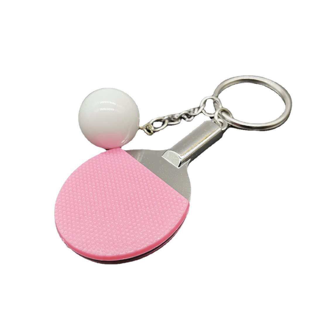 wholesale Metal Mini Real Table Tennis Racket Keychain